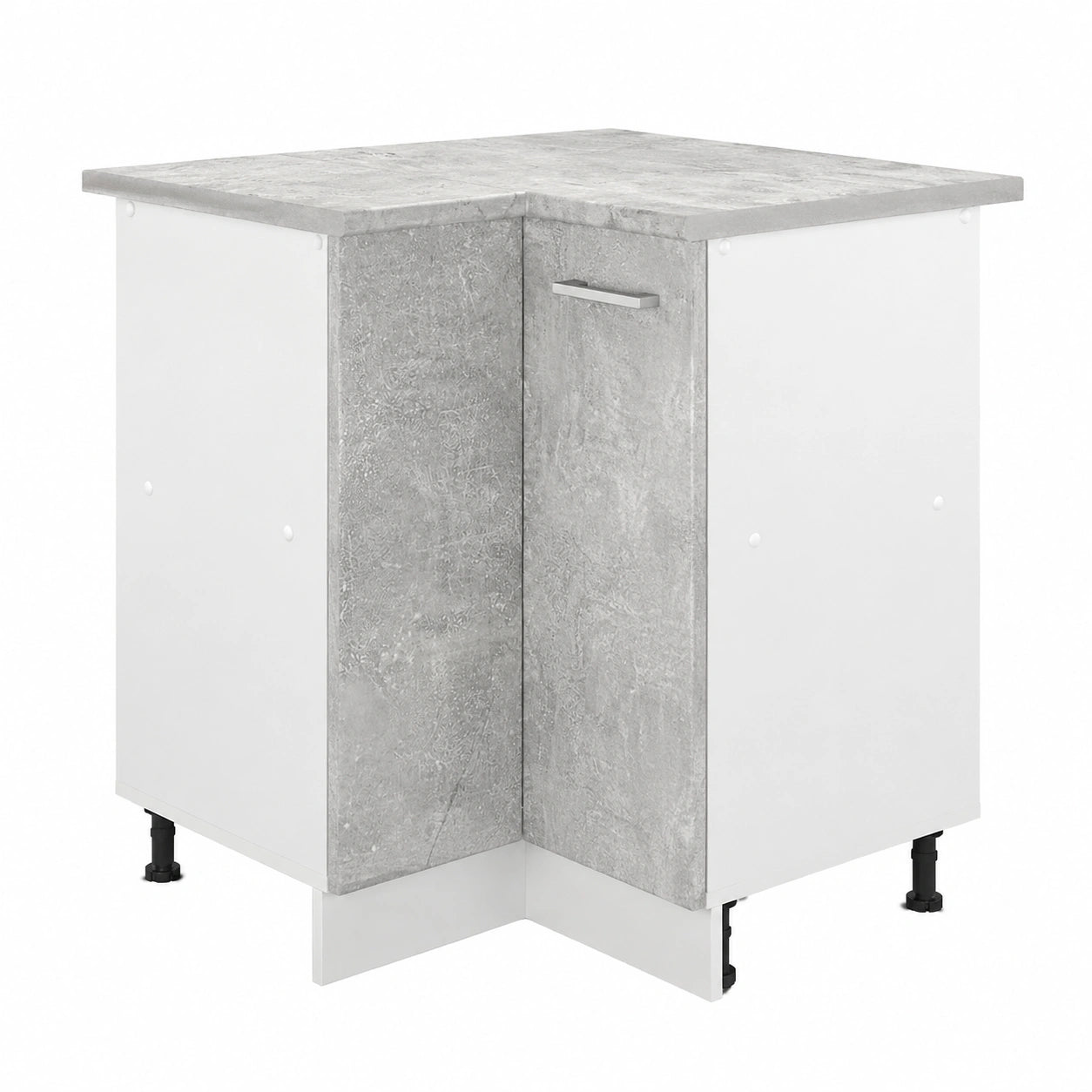 Mobile ad angolo cucina R-Line, Calcestruzzo, 75.6 cm, PL Marmo, per la libera combinazione all'interno di sistemi cucina modulari