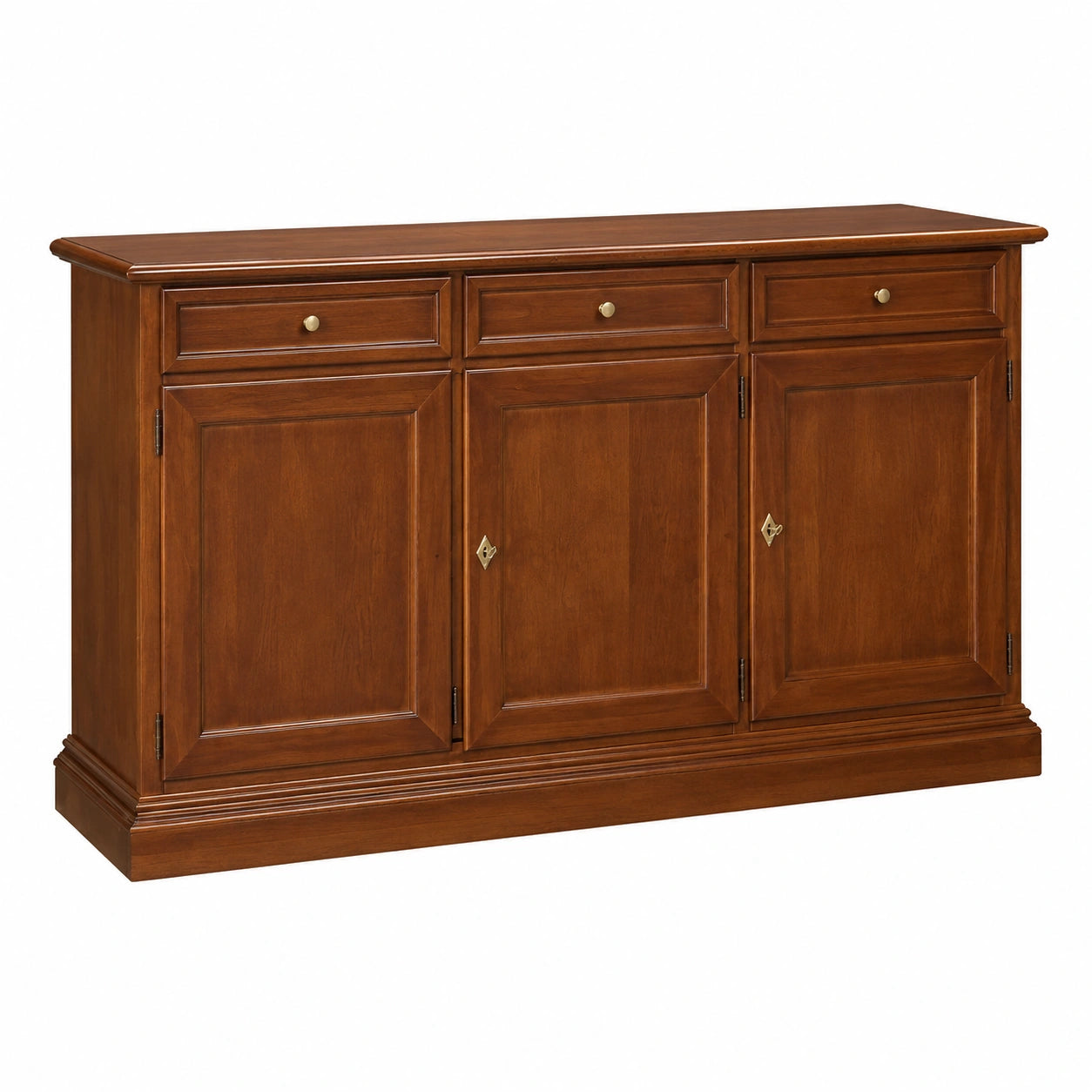 Credenza 3 Ante in Legno Arte Povera - Noce