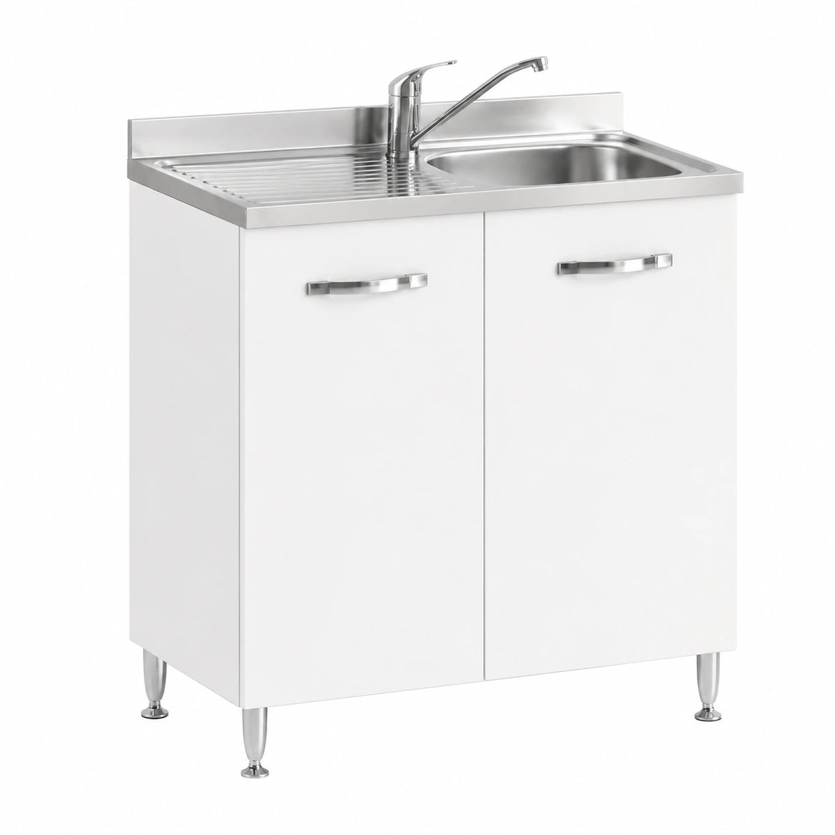 Mobile per Cucina sottolavello Bianco Due Ante Reversibile cm 80