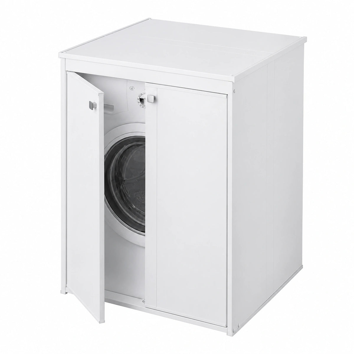 Mobile coprilavatrice in resina per esterni, Piedini regolabili, Bianco, 60 × 70 × 94 cm