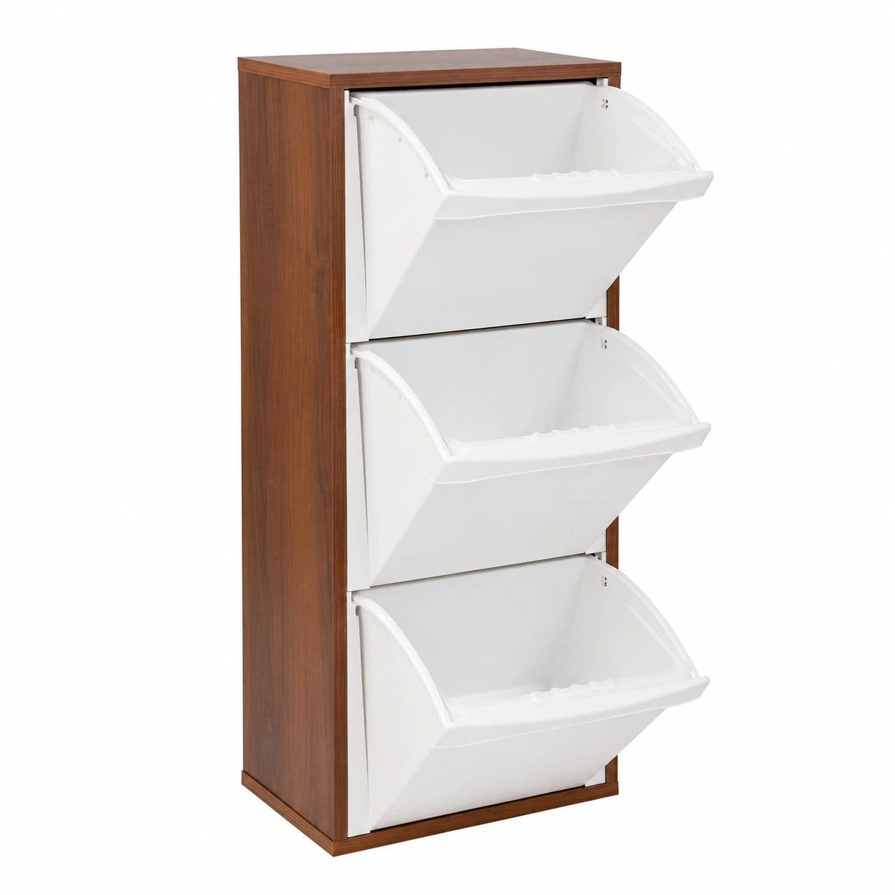 Mobile in Legno Raccolta DIFFERENZIATA 3 VANI in Noce 25 × 40 cm H 101 cm (Noce)