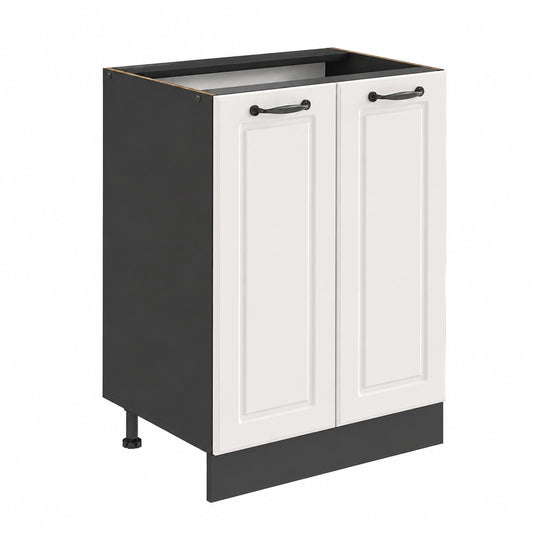 Vicco Mobiletto base cucina R-Line, Bianco country, 60 cm, senza piano di lavoro, per la libera combinazione all'interno di sistemi cucina modulari
