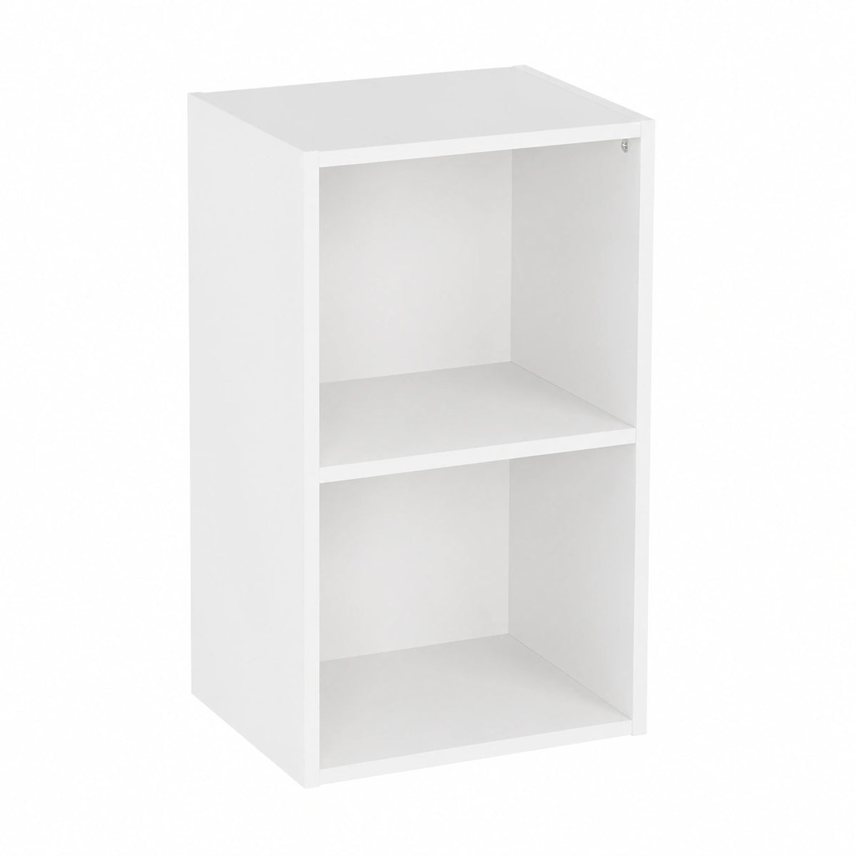 Libreria a cubi a 2 ripiani, in legno, per esporre e conservare, per ufficio e soggiorno, bianco