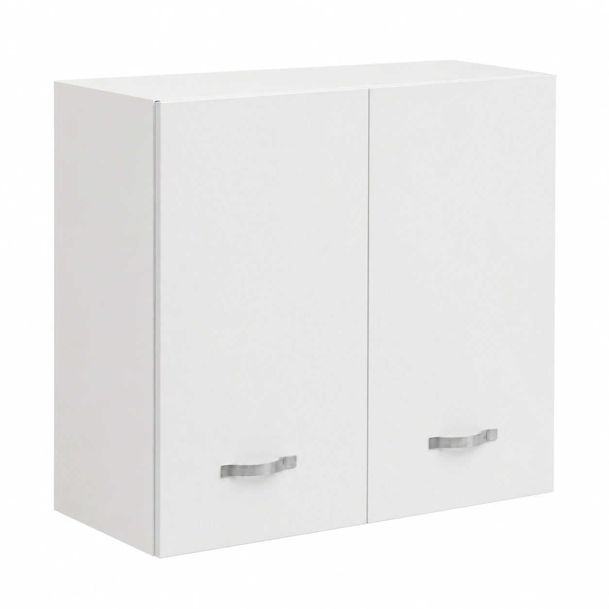 Armadio Sospeso in Legno con Due Ante 1 Ripiano e 2 Scomparti, Armadietto da Muro Spazioso e Resistente, Dimensioni 80 × 32 × 72H cm (Bianco)
