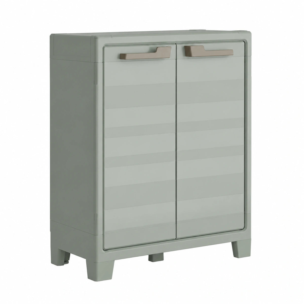 Armadio 2 Ripiani Regolabili Realizzato In Resina Planet Outdoor Basso, Verde, 80 × 44 × 100 cm