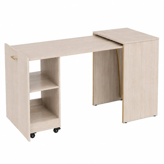 Mobile con Tavolo a Scomparsa Richiudibile Multiuso, Scrivania con Libreria Salvaspazio e Versatile, Mobiletto Armadio da Casa, Ufficio, Chiusura