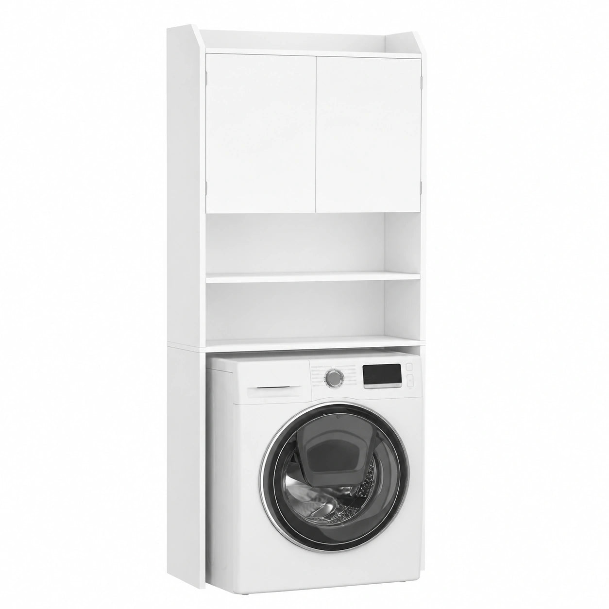 Mobile lavatrice, 24 × 65 × 185cm, 2 rip. apert., rip. regol., Bianco
