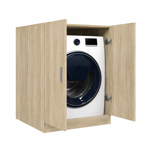 Armadietto per lavatrice con ante, mobiletto da bagno per asciugatrice e lavatrice, mobiletto di trasformazione per lavatrice, 71 × 71,5 × 91,5 cm