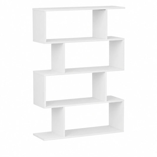 Scaffale in Legno a 6 Ripiani, Libreria di Salvaspazio, Mobile Espositore per Soggiorno, Stile Moderno, 60 × 23,5 × 160 cm