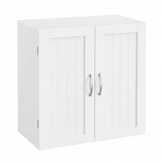 Yaheetech Armadietto Bagno con 2 Ante e Ripiano Regolabile 60 × 30 × 60 cm, Sospeso da Parete Armadio Mobiletto, Salvaspazio, Mobile da Cucina Camera
